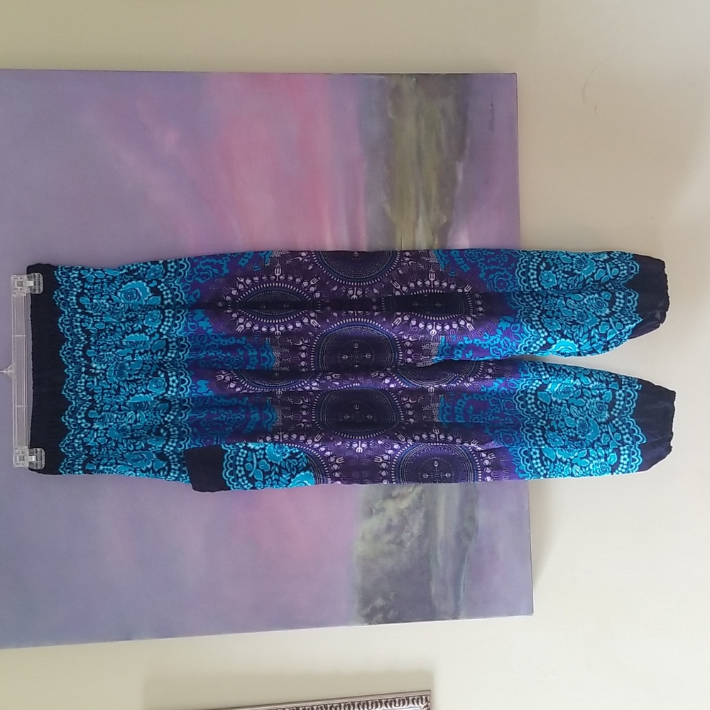 💐Aqua & purple harem pants - M/L